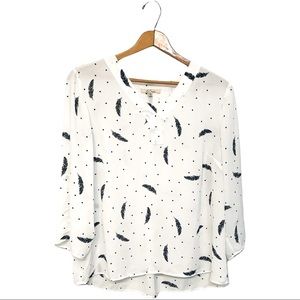 Les Serein White Feather Blouse